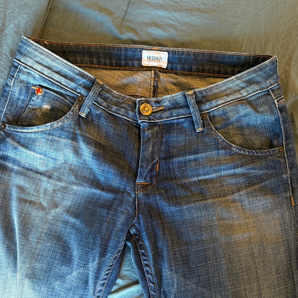 Hudson Jeans Women's Medium Faded Blue Cropped Ankle Denim